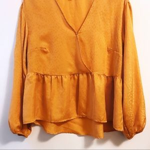Popsugar Marigold/Yellow Long Sleeve Blouse